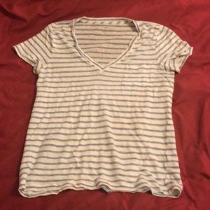 J.Crew Medium Blue & White Striped T-shirt